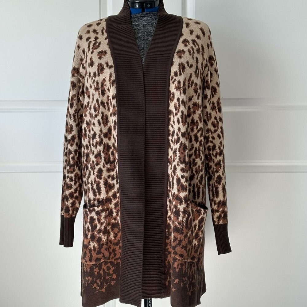 Isaac Mizrahi Live!  Leopard print Cardigan, size XL